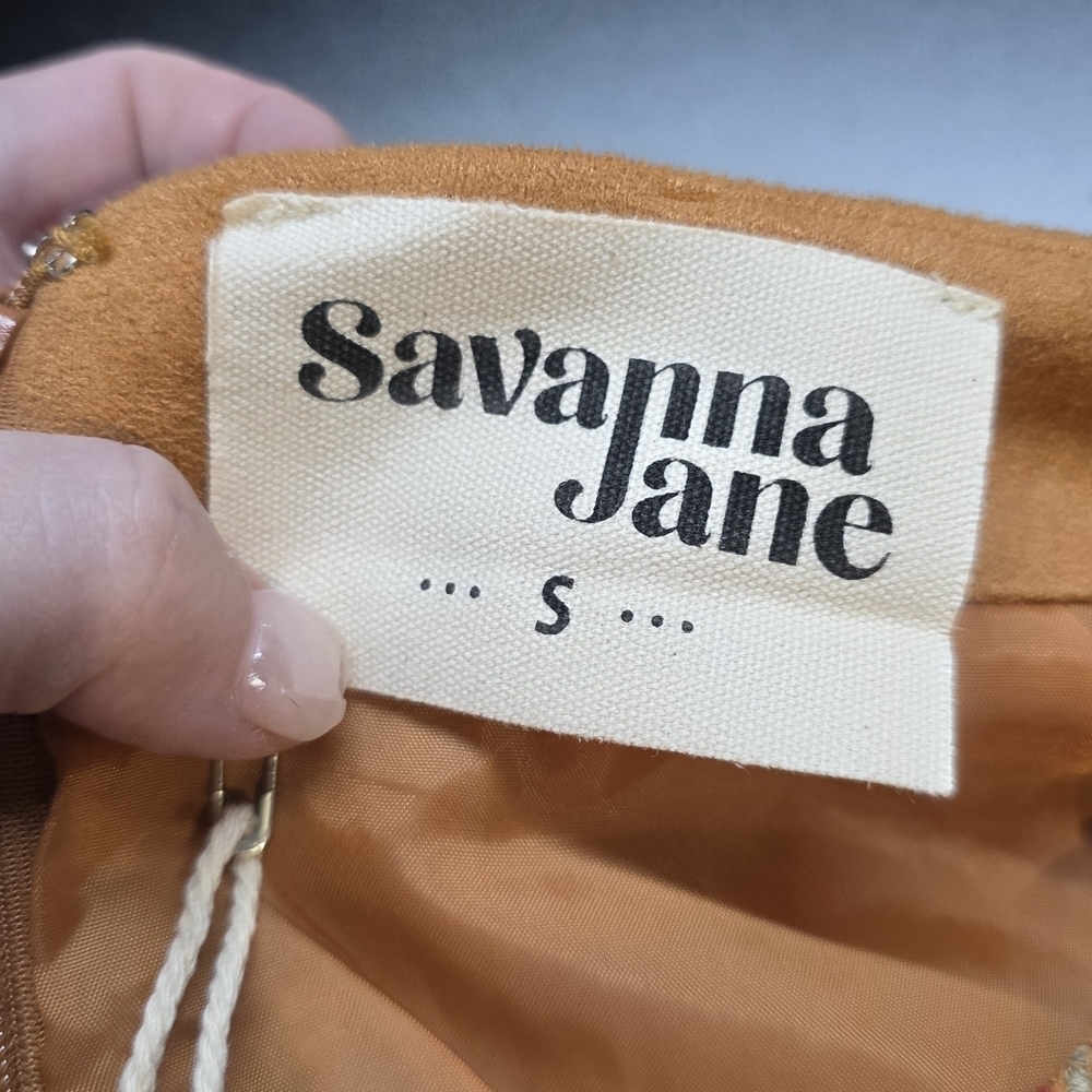 Savanna Jane NWT Rustic Embroidered Mini Skirt with Eyelet Trim S/M/L - Picture 11 of 11